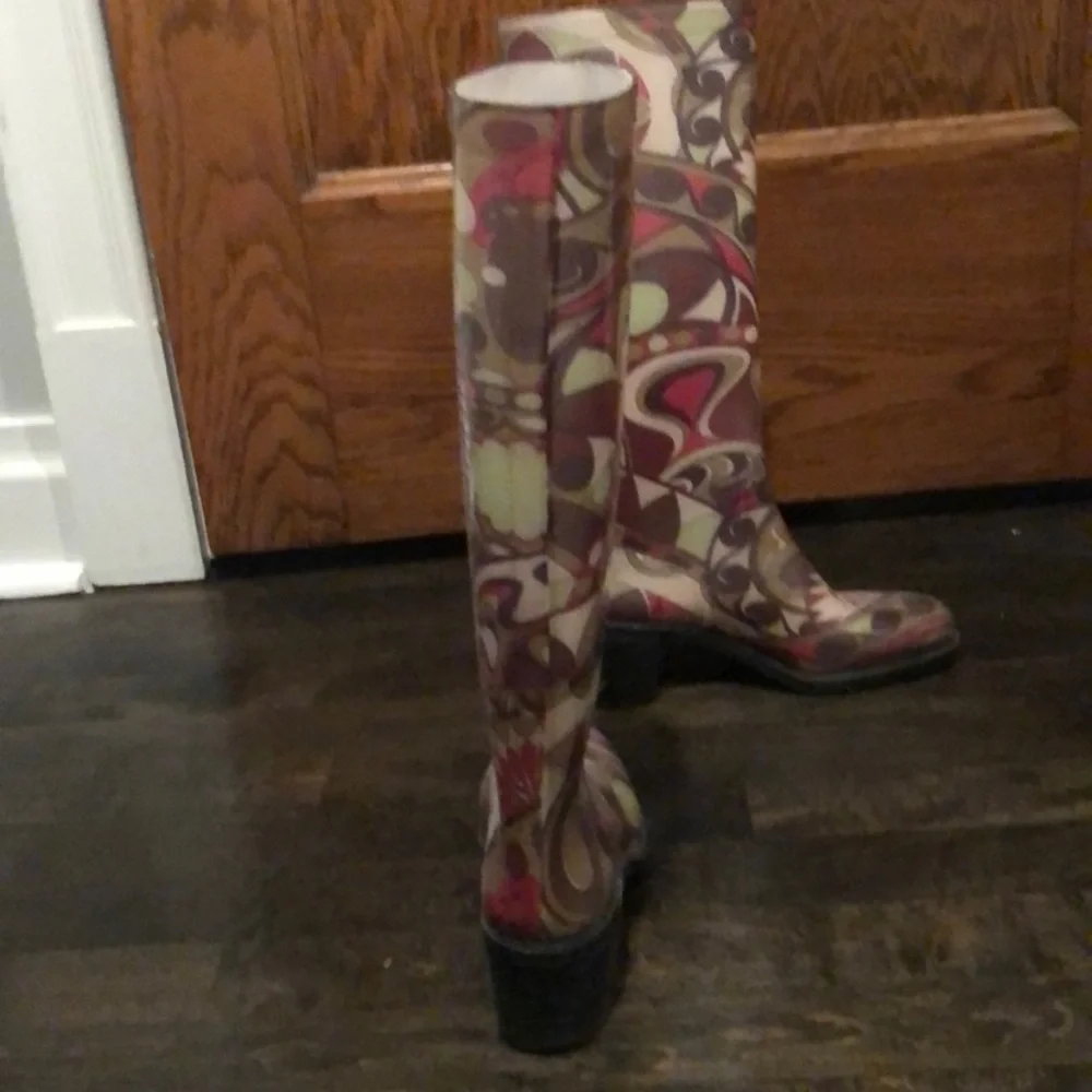 Emilio Pucci multicolor rubber rain‎ boots